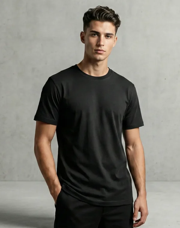 Cotton Round Neck T-Shirt by Elaasa